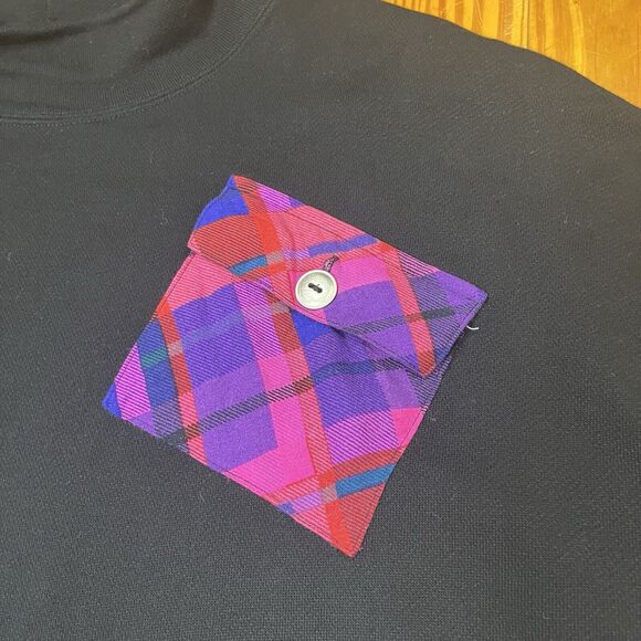 Vintage Carole Little Novelty Tunic Top Dress Size M Patchwork Multi Pockets EUC - Picture 10 of 16